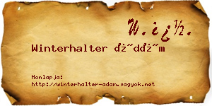 Winterhalter Ádám névjegykártya